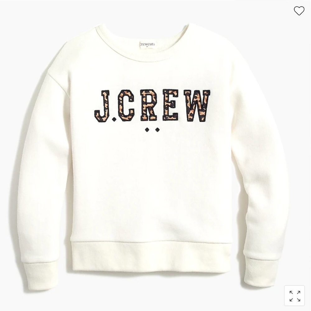 J. Crew Girls Leopard Logo Sweatshirt